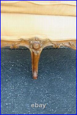 French Early 1900s Hand Carved Walnut Large Loveseat Settee Small Sofa 2004