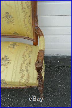 French Hand Carved Violin Vintage Settee Love Seat 9768