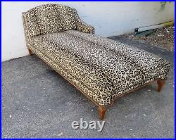 French Leopard Print Long Wide Fainting Couch Chaise Lounge 5538