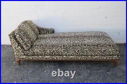 French Leopard Print Long Wide Fainting Couch Chaise Lounge 5538