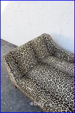 French Leopard Print Long Wide Fainting Couch Chaise Lounge 5538