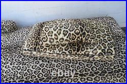 French Leopard Print Long Wide Fainting Couch Chaise Lounge 5538