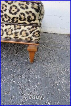 French Leopard Print Long Wide Fainting Couch Chaise Lounge 5538