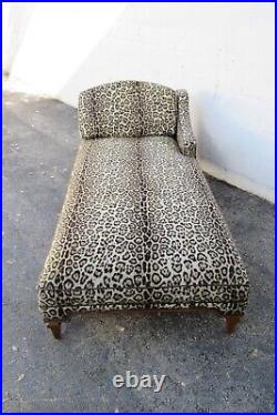 French Leopard Print Long Wide Fainting Couch Chaise Lounge 5538