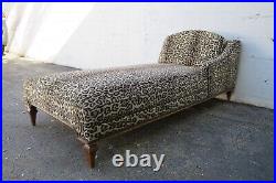 French Leopard Print Long Wide Fainting Couch Chaise Lounge 5538