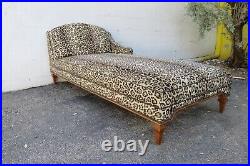 French Leopard Print Long Wide Fainting Couch Chaise Lounge 5538