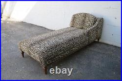 French Leopard Print Long Wide Fainting Couch Chaise Lounge 5538