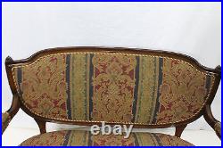 French Louis XVI Solid Walnut Loveseat Completely Reupholstered, circa 1920's