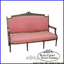 French Louis XVI Style Antique Walnut Settee