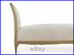 French Louis XVI Style Gray Painted Antique Daybed Sofa, 19th Century