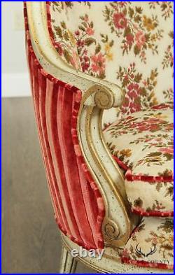 French Louis XVI Style Vintage Painted Loveseat Settee