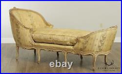French Louis XV Antique Painted Chaise Lounge