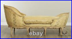 French Louis XV Antique Painted Chaise Lounge