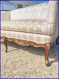 French Louis XV Provincial Style Upholstered Loveseat Sofa Settee a Pair