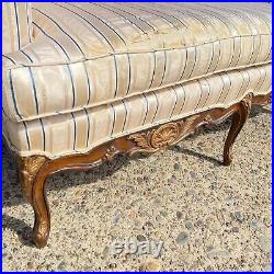 French Louis XV Provincial Style Upholstered Loveseat Sofa Settee a Pair