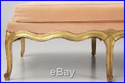 French Louis XV Style Antique Chaise Lounge Longue Recamier Settee, 19th Century