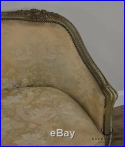 French Louis XV Style Antique Paint Frame Sofa