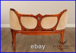 French Louis XV Style Carved Frame Settee Sofa