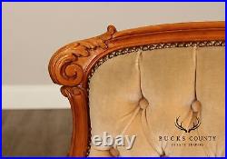 French Louis XV Style Carved Frame Settee Sofa