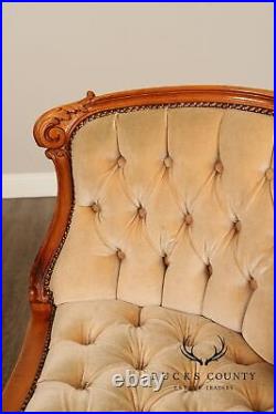 French Louis XV Style Carved Frame Settee Sofa