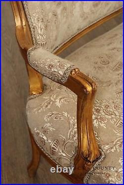 French Louis XV Style Carved Giltwood Sofa