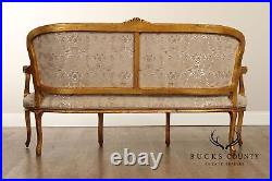 French Louis XV Style Carved Giltwood Sofa