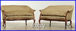 French Louis XV Style Vintage 1950's Pair Loveseats