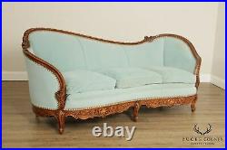 French Louis XV Style Vintage Exceptional Carved Walnut Sofa