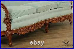 French Louis XV Style Vintage Exceptional Carved Walnut Sofa