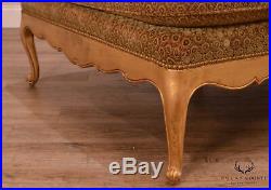 French Louis XV Style Vintage Gilt Frame Wide Chaise Lounge