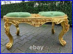 French Luxury stool/ vanity bench/ bed bench Apple Green Velvet Free Shipping