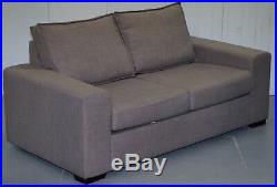French Palomino Upholstery Square Contemporary Shark Tooth Two Seater Sofa