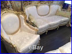 French Provincial Rococo Baroque Italian sofa chair Italy handpainted by Rossi