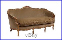 French Provincial sofa in Mushroom Velvet by Meyer Gunther Martini Baker 79 inch