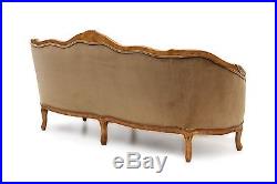 French Provincial sofa in Mushroom Velvet by Meyer Gunther Martini Baker 79 inch