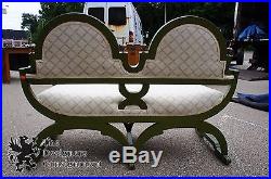 French Renaissance Designer Bench Fauteuil Settee Saddle Seat Loveseat Oak 50