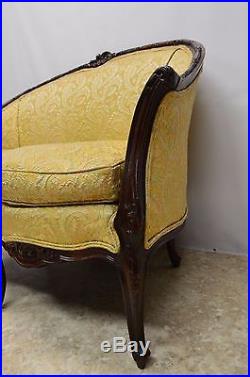 French Style Carved Walnut Settee Loveseat