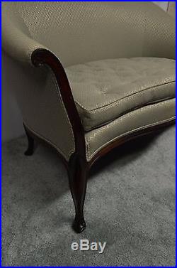 French Style Mahogany Queen Anne Settee Loveseat