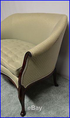 French Style Mahogany Queen Anne Settee Loveseat