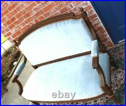 French Walnut Antique Louis XVI Settee Loveseat Bench New Upholstery