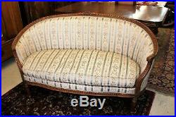 French Walnut Antique Louis XVI Sofa Love seat Bench Living Room Furniture