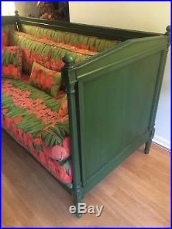 French mid-20th century Directoire style daybed with vibrant tulip fabric