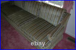Funky Stripe Vintage North Hickory Furniture Company Sofa Couch Retro