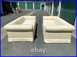 GORGEOUS IVORY TUXEDO BACK CUSTOM SOFA Even Arm COUCH Vintage CHIC 1 of 2