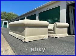 GORGEOUS IVORY TUXEDO BACK CUSTOM SOFA Even Arm COUCH Vintage CHIC 1 of 2