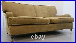 Georgeous Signature George Smith Three Seater Sofa On English Roll Arms & Castor