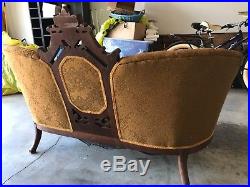 Gold antique couch/ setteefrom Eastlake period around 1850s
