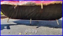 Gorgeous 3 Piece Vintage Pink Velvet Italian Style Tufted Couch