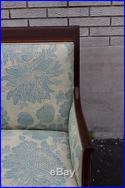 Gorgeous English Stencil Inlaid Hepplewhite Mahogany Love Seat Settee, 19th C