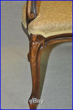 Gorgeous Louis XV Style Walnut Settee Love Seat, New Upholstery